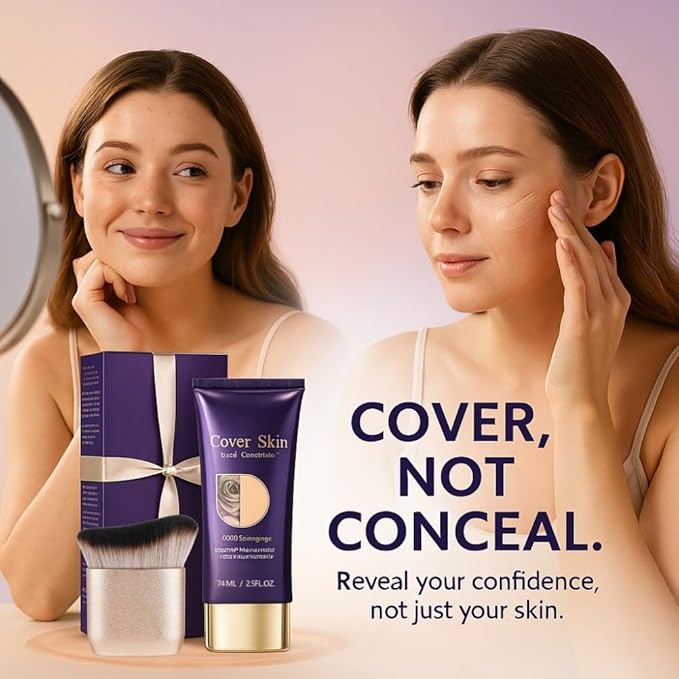Waterproof Body Concealer with Brush – Waterproof Full Coverage Body Foundation for Scars, Stretch Marks & Tattoos – Streak-Free Leg & Arm Makeup for Even Skin Tone and Natural Radiant Finish