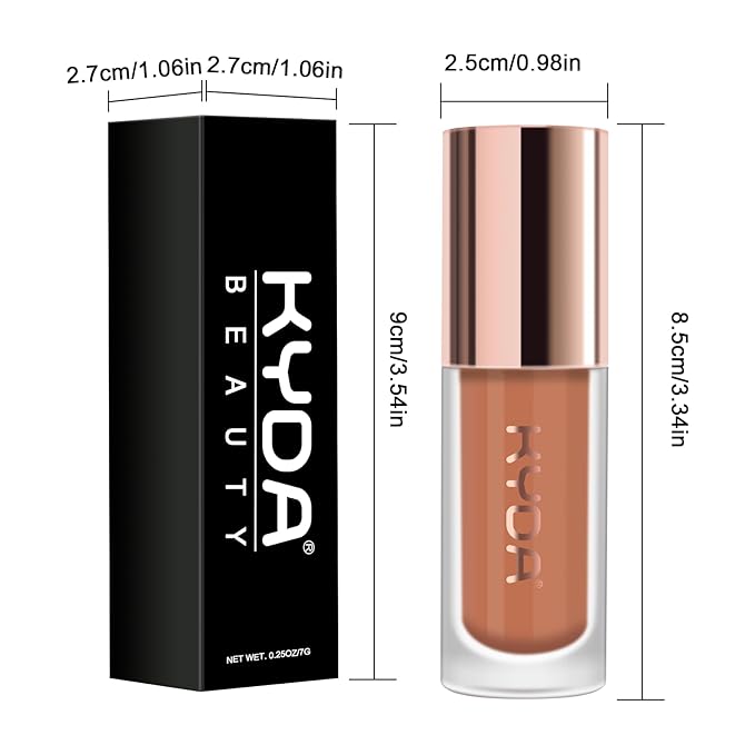 KYDA Liquid Matte Eyeshadow, Warm Brown Umber Eyeshadow, Long-wearing Crease-Resistant Velvet Eyes Tint, Smooth Cream-to-Powder Texture, High Pigmented Eye Shadow Makeup