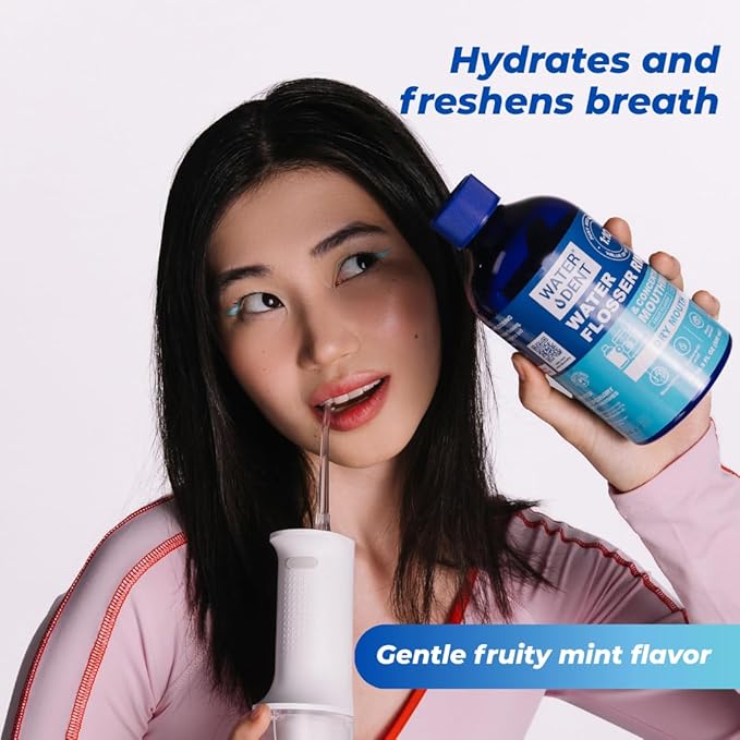 2 Pack Concentrated Water flosser Rinse & Mouthwash Made in USA, Alcohol and Fluoride Free, Mint & Fruit Flavor