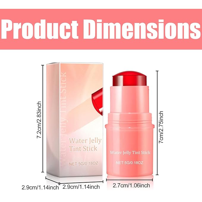 Milk Cooling Water Jelly Tint, Jelly Blush Stick Makeup Jelly Tint, Milk Jelly Blush, Cruelty Free, Blush Stick for Cheeks and Lips