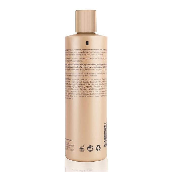 MOEHAIR Color Alive Shampoo | Moisturizing & Hydrating | Shampoo for Color-Treated Hair | Paraben & Sulfate-Free | Rich in Safflower Oil & Castor Oil | Controls Frizz (12 Fl. Oz)