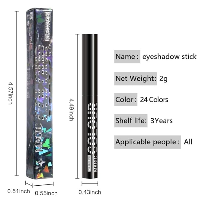 Brown Shimmer Cream Eye Shadow Stick Makeup for Women, Brown Shimmer Matte Eye Shadow Brightener Stick for Eyes, Long-lasting Waterproof Eyeshadow Pencil Applicator Blendable for Eye Highlight 11
