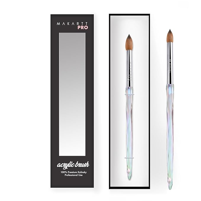 Crimped professional kolinsky nail brush
