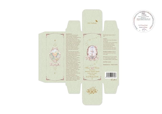 Flower Knows Midsummer Fairytales Lip Gloss-Glowy Moisturizing Coating Lip Lacquer-Hydrating Tinted Lip Oil for Girls&Women-Vegan & Cruelty Free-0.17Fl Oz(G07 Lullaby)