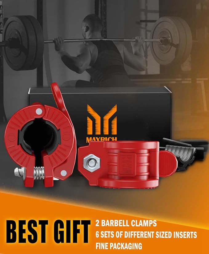 Barbell Clamps 1 Inch or 2inch - 2 0.98-1.18inch)