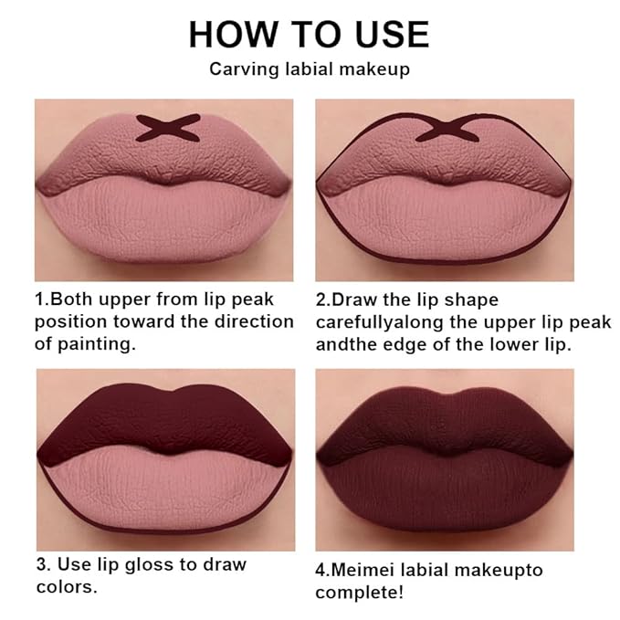evpct 2Pcs Dark Deep Red Maroon Matte Lipstick and Lip Liner Makeup Set for Women Dark Blood Red Liquid Matte Brown Lipstick Lip Liner Stain long lasting waterproof Permanent Lipsticks 24 hours 17#
