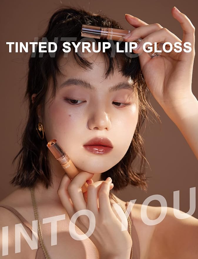 INTO YOU Lip Gloss, Lip Stain Long Lasting, Lip Tint, Lip Plumper Gloss, Glitter Lip Gloss, Liquid Lipstick, Lip Oil, Vivid Color, Smudge-Proof, Lightweight, Naturally Moisturizing (G08)