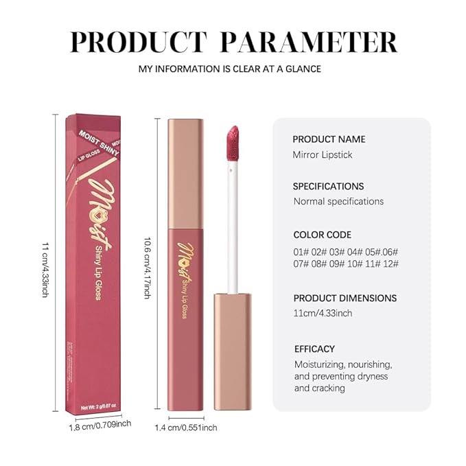 Lip Stain Hydrating High Shine – Lightweight Non-Sticky Glossy Lip Tint, Mirror Shine Moisturizing Lip Makeup for Plump & Full Lips, Long-Lasting Rich Color Lip Glaze, Soft Smooth Lip Gloss 09#