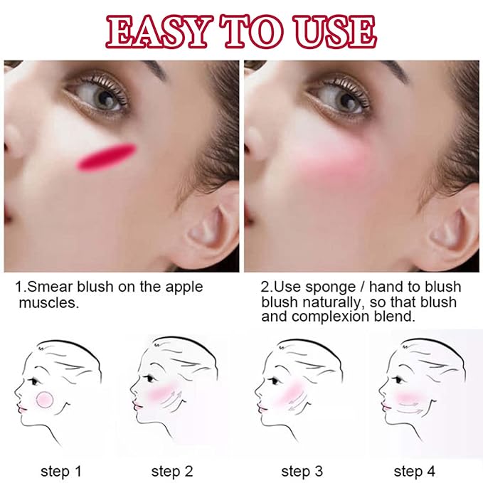 Cream Blush Stick,Blush Stick for Cheeks with Contour Rose Pink)