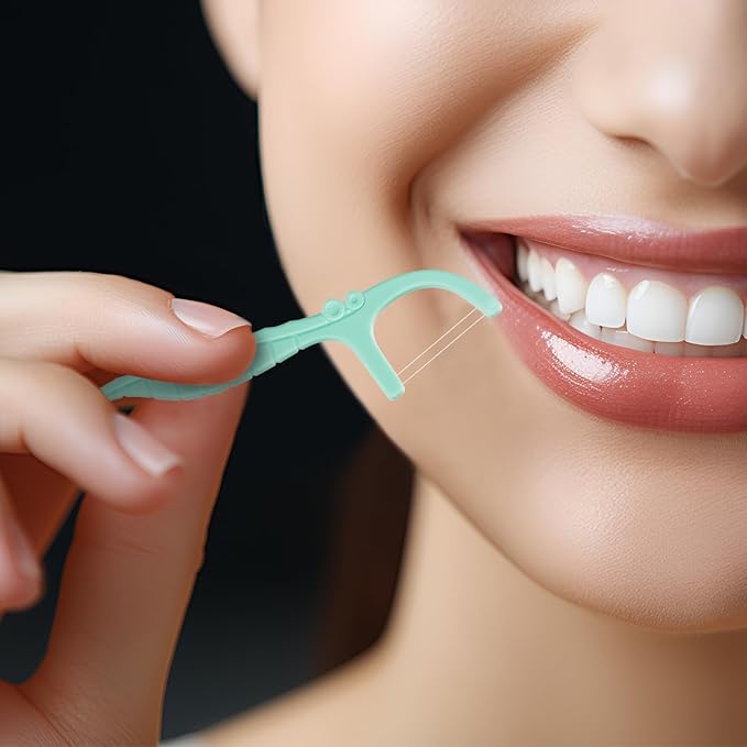 Himgy Twin-Line Dental Floss Picks for Deep Plaque Removal & Gum Care, 614-Count Family Pack with Travel Cases, Refillable & Eco-Friendly Flossers for Sensitive Gums, Mint Flavor
