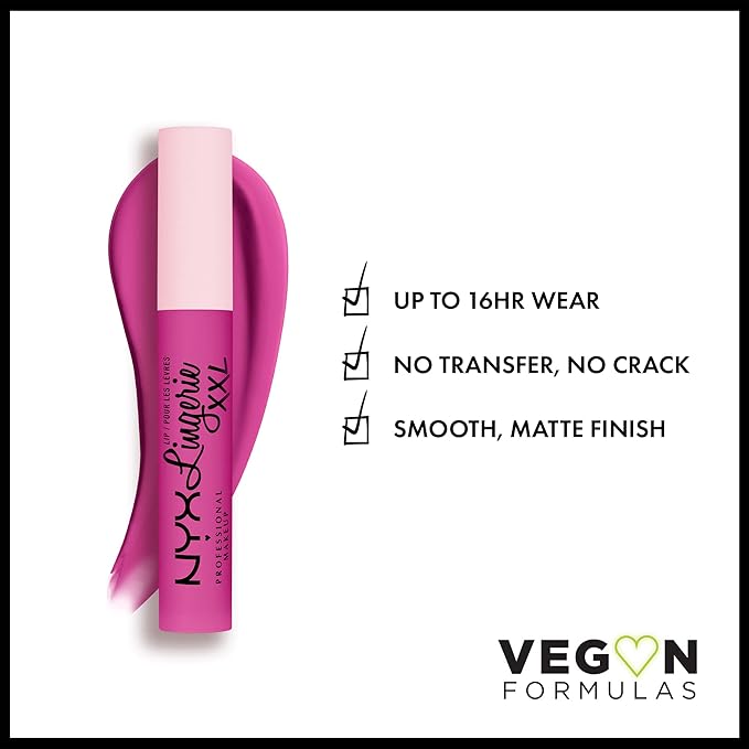 NYX PROFESSIONAL MAKEUP Lip Lingerie XXL Matte Liquid Lipstick - Knockout (Bubblegum Pink)