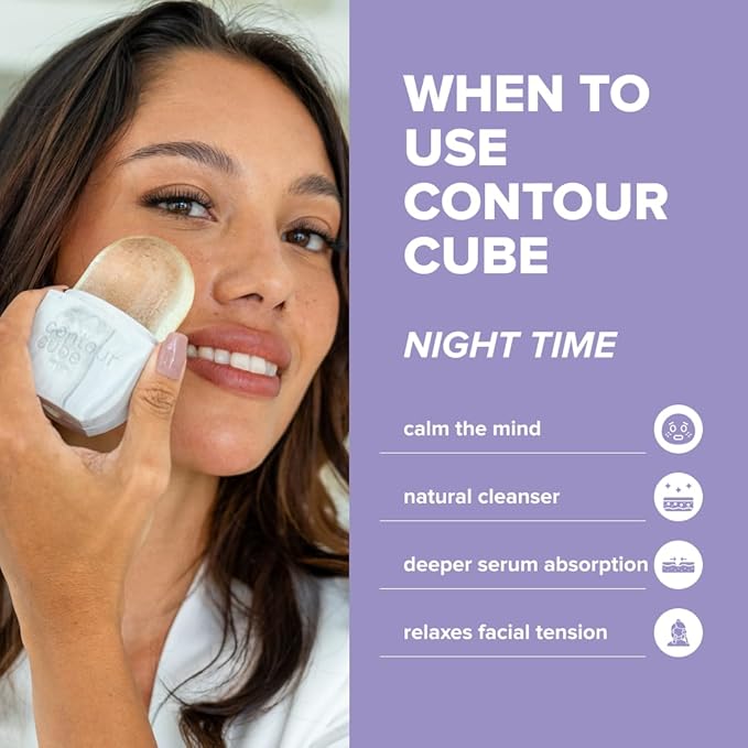 Contour Cube Mini - Revolutionary Ice Roller for Sculpting & De-Puffing - Face Ice Roller & Massager - Ice Mold for Face - Compact Skin Care Tools for Daily Skincare & Travel - Marble