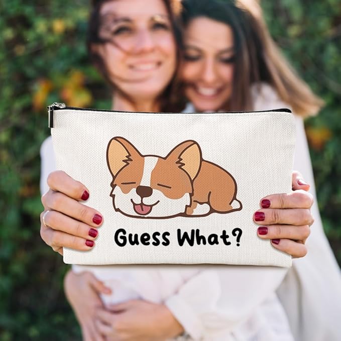Funny Puppy Makeup Bag Dog Mom Gifts for Women Puppy Dog Supplies Accessories Cute Cosmetic Bag for Women Girls Daughter Animal Puppies Lovers Sister Best Friends Friendship Christmas Birthday Gifts