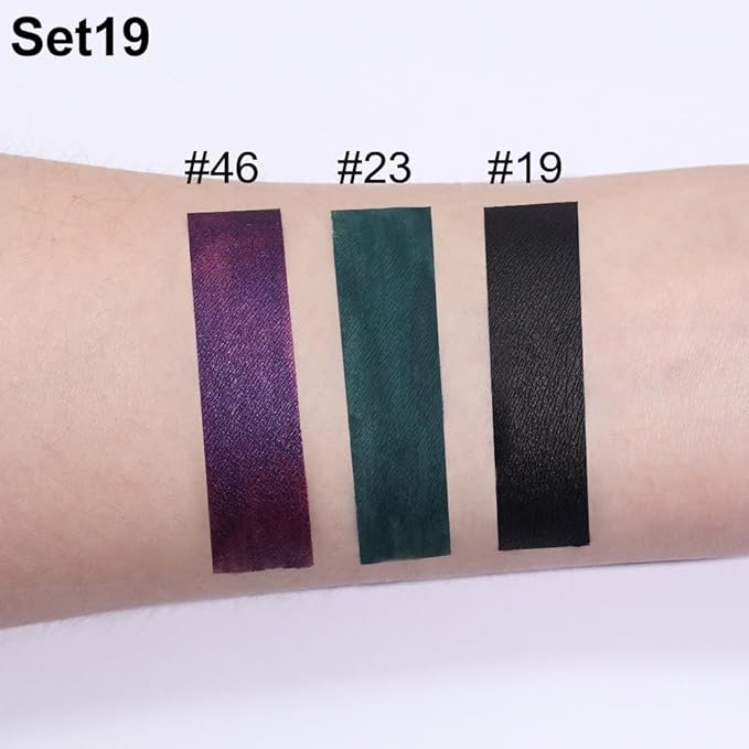 evpct 3Pcs Dark Black Green Purple Matte Liquid Lipstick Lip Stain Sets for Women Long Lasting Waterproof, 24 Hours Goth Lipstick labiales matte mate larga duracion listip 24 hours, 19#