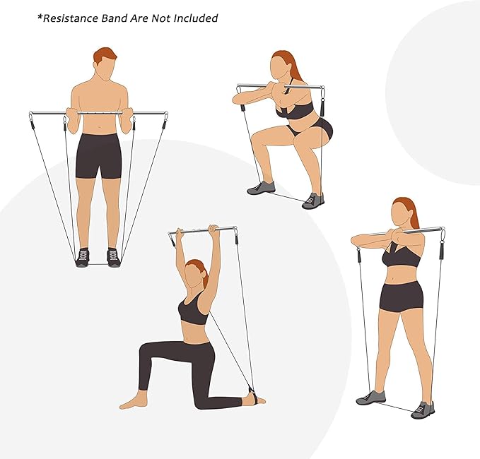 Black Portable Exercise Spreader Bar with 4pcs PU