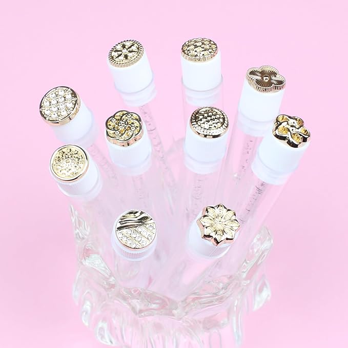 20pcs Mascara Wands Tube Reusable Lash Spoolies Eyelash Brush Tubes Spoolies Golden Metal Lash Extension Brushes Applicators Makeup Tools (Golden Metal-3-MIX)
