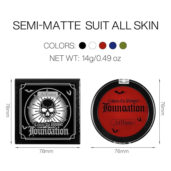 DE'LANCI Red Face Paint Halloween Goth Clown Makeup, Professional Body Paint Foundation Makeup, Smooth Semi-matte Face Paint Red SFX Makeup, Safe Body Paint for Joker Stage Vampire Costumes