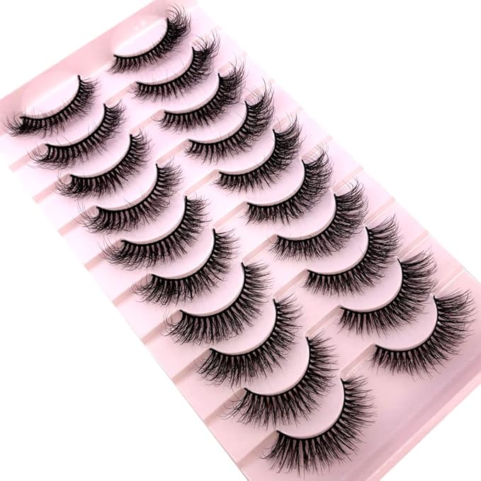 HBZGTLAD Soft Mink Eyelashes 3D Curl Winged End Eye Elongated Fake Lashes Thick Handmade Natural False Eyelash Messy Cross Lash Wholesale (FT-06)