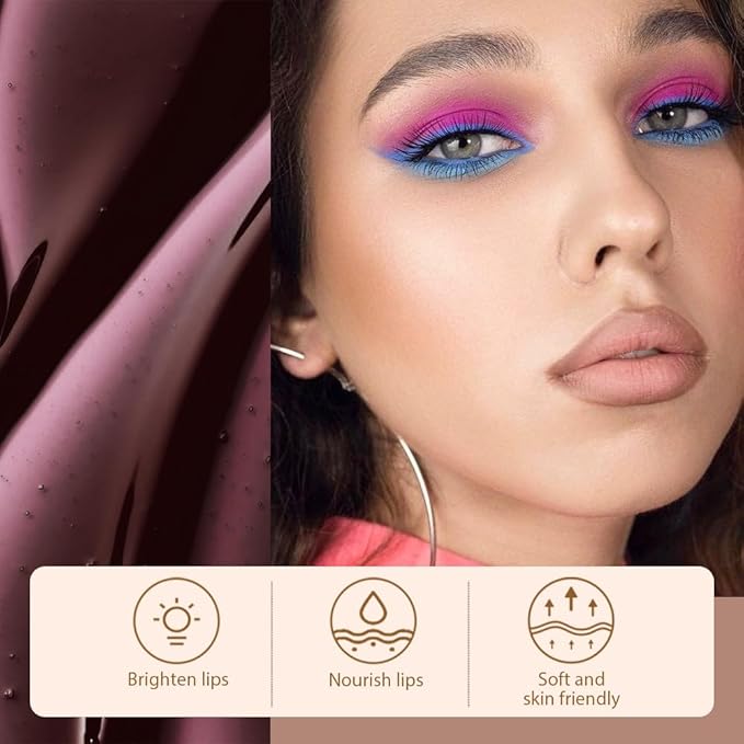 Matte Lip Gloss Stain-Peel Off Lip Liner Tattoo, Dark Brown Lip Tint,Long Lasting Peel Off Lip Stain, Waterproof Transfer-proof Lip Mask Lip Liner Peel Off Lip Gloss,Stayn Lip Makeup. #05