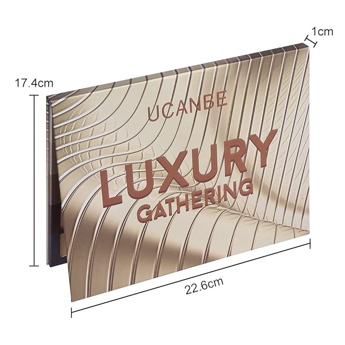 UCANBE Luxury Gathering Neutral Eyeshadow Makeup Palette, Naked Shimmer Matte Metallic Glitter Subtle Eyes Shadow,High Pigmented Nudes Creamy Smokey Pallet Set