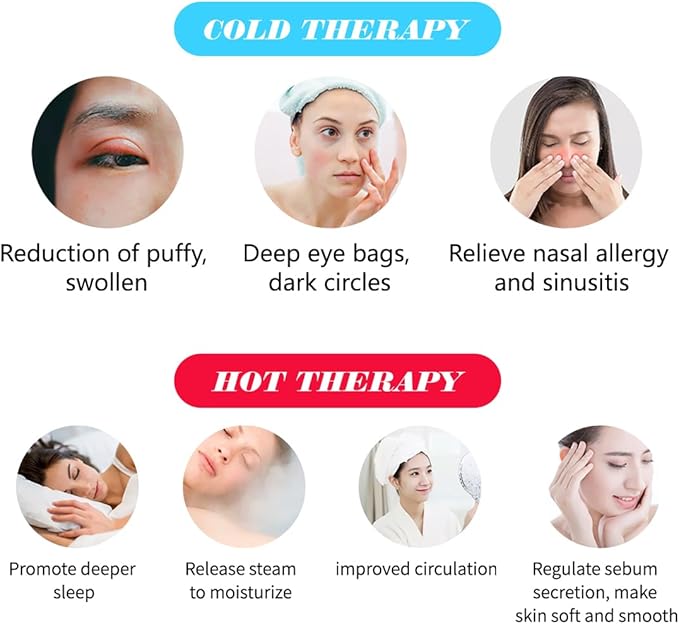 Cooling Eye Mask, Reusable Cold Eye Mask for Hot Cold Treatment for Eye Strain, Eye Swelling, Eye Redness, Puffy Eyes, Dark Circles, Smooth Fine Lines and Eye Recover Surgery. 2 Packs (Blue)
