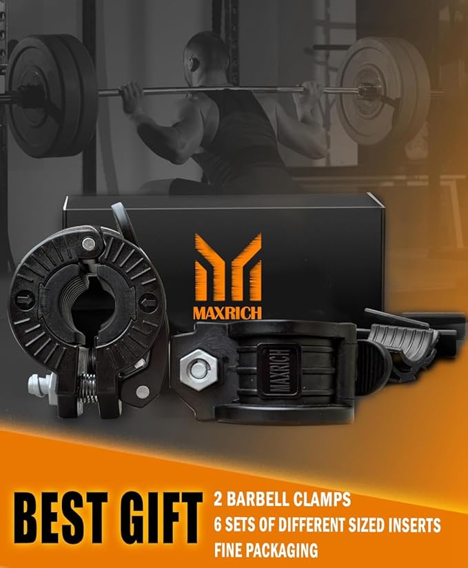 Barbell Clamps 1 Inch - 2 PCS Adjustable 0.98-1.18inch)