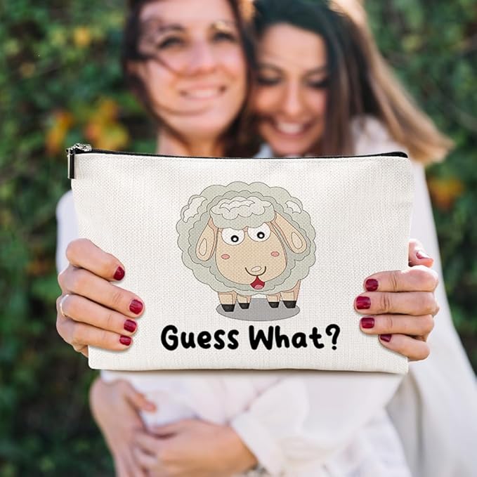 VICBOU Funny Sheeps Makeup Bag Sheep Gifts for Girls Sheep Supplies Accessories Cute Cosmetic Bag for Women Girls Animal Lovers Sister Best Friends Christmas Friendship Birthday Gifts