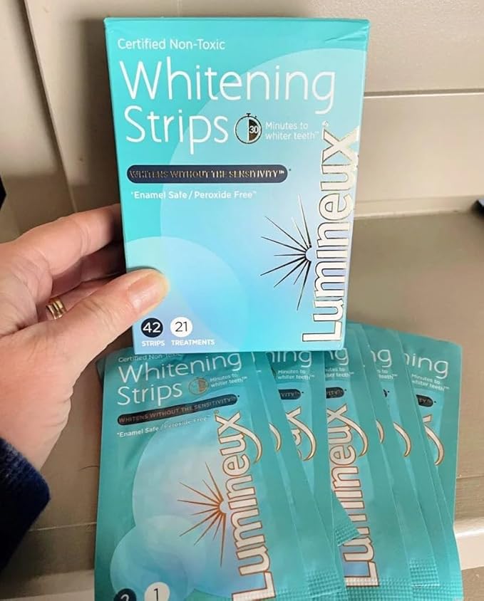 Teeth Whitening Strips – 21 Treatments, 42 Strips | Peroxide-Free Whitening, Enamel-Safe & Sensitivity-Free | Dentist-Approved Formula Whitening for a Brighter Smile