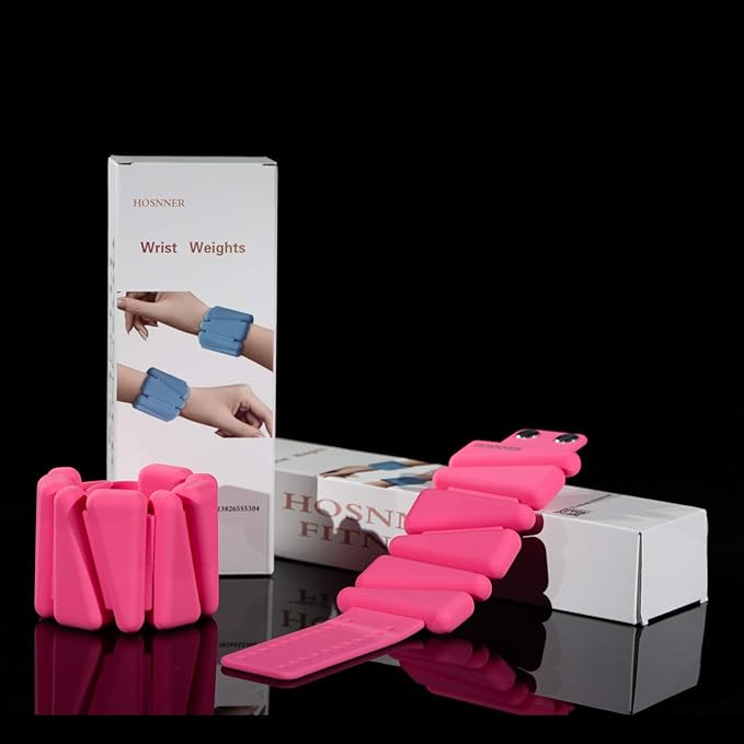 Adjustable Women Wrist Weights - Silicone Bracelet Button 1 LB 2 Per