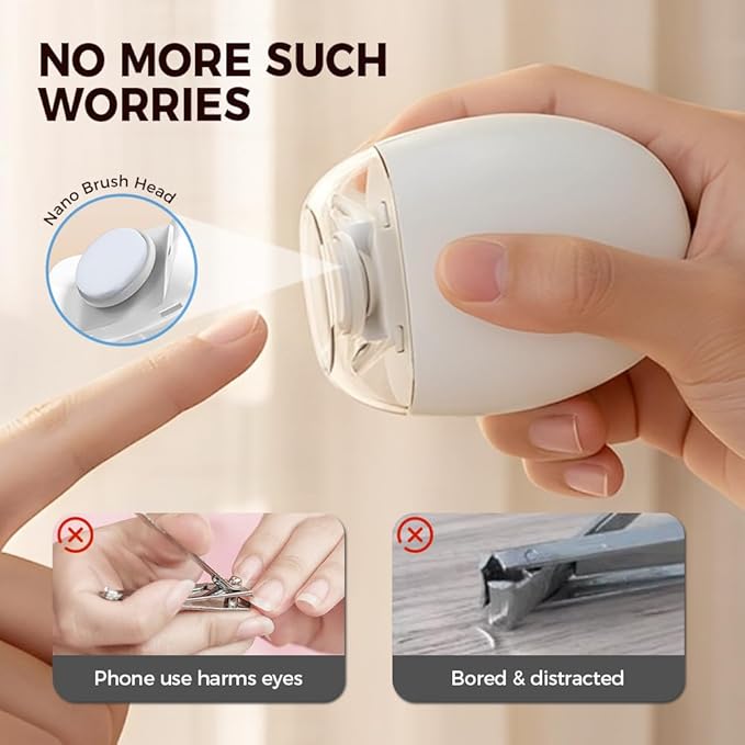 2026 New Universal Automatic Fingernail Grinder, USB Rechargeable Electric Nail Clipper with LED Light and 3 Speeds, 360° Silent Auto Fingernail Cutter and Polishing Trimmer, for Whole Family (1pcs)