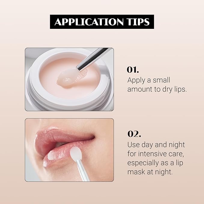 Daera B.E Active Lip Cream 6g, Hydrating, Moisturizing & Plumping Korean Overnight Sleeping Mask for Dry Lips, Glossy Finish, Natural Ingredients, Non-Irritating, Gentle for Sensitive Skin