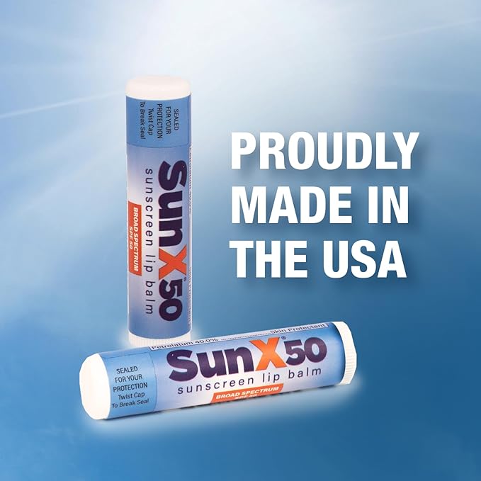 Sun X 50 Lip Balm SPF 50 (Pack of 24) - Lip Sunscreen SPF 50 Water Resistant Up To 80 Minutes and Free Parabens & Oxybenzone - Broad Spectrum (UVA/UVB) Protection