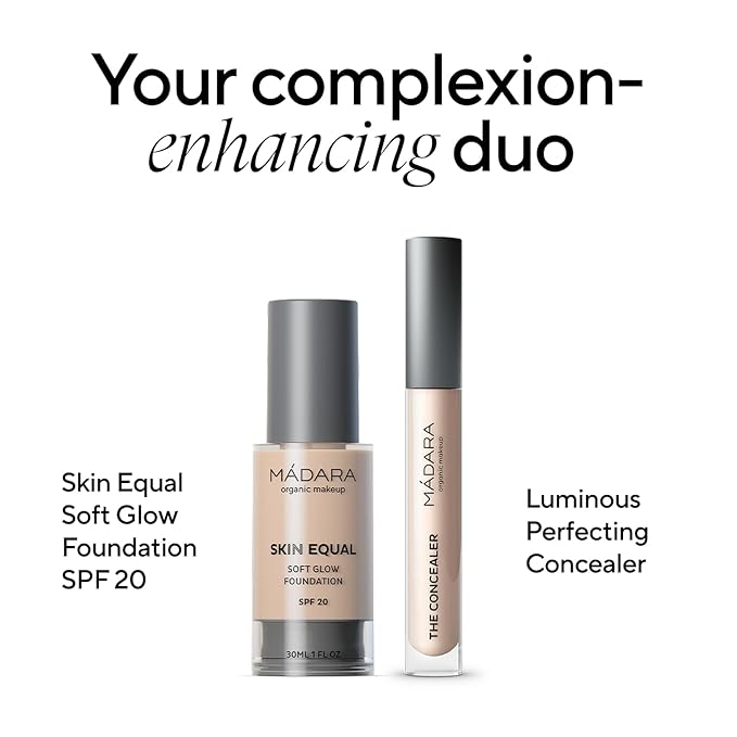 MÁDARA Organic Skincare | Skin Equal Soft Glow Foundation SPF15 PORCELAIN IVORY 10-30ml, Mineral foundation with hyaluronic acid, Buildable medium coverage, Dewy foundation, Vegan, COSMOS certified