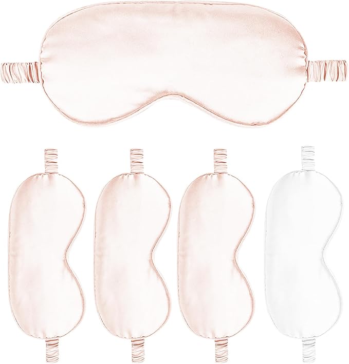 Sleep Masks 5PACK Silk Eyes Cover Satin Eye Mask Silky Blackout Soft Blindfold Sleeping Eyeshades Covers Bridesmaid Gifts