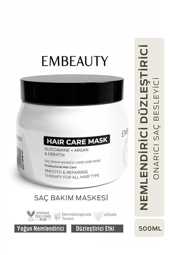 Intensive Keratin Deep Repair Hair Mask – Nourishing & Strengthening Formula for Dry, Damaged and Dull Hair, Moisture-Rich Softening Care, Suitable for All Hair Types 500 ml / 16.91 fl oz