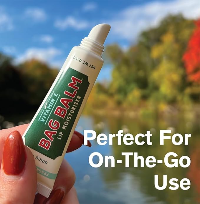 Vermont's Original Bag Balm Fragrance Free Lip Balm with Vitamin E | Pack of 4 0.3oz Tubes