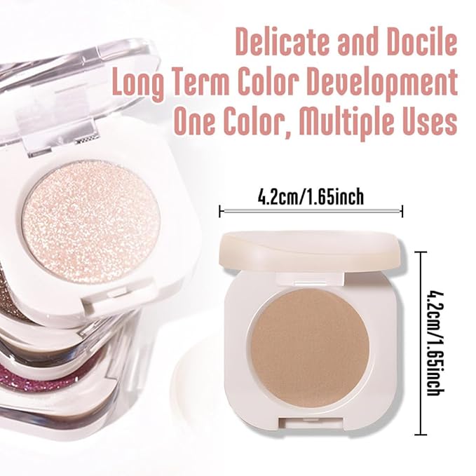 Matte Single Eyeshadow Palette Makeup for Green Blue Eyes, Light Brown Matte Eyeshadow For Old Women, Holographic Multichrome Cream Iridescent Single Monochrome Eye Shadow Makeup