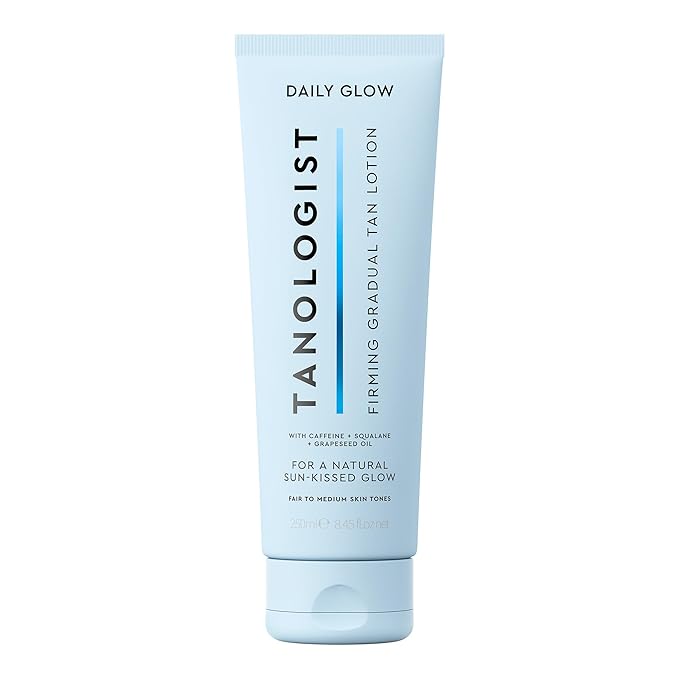 Tanologist Firming Daily Glow - Fair/Medium - Toning & Firming Gradual Tan Lotion - Natural, Sun Kissed Glow - Daily Tanning Lotion with Caffeine, Squalane & Grapeseed Oil - 8.45 fl oz