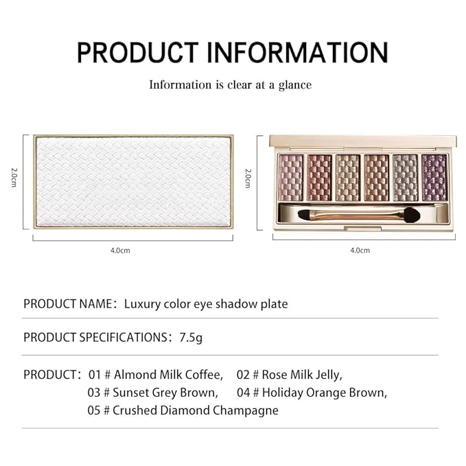 Shimmer & Metallic Eyeshadow Palette, 6 Glitter Shades — Silver Rose, Rose Copper, Antique Gold, Bronze Gold, Silver Diamond & Lavender Plum, High Pigment Long-Lasting Sparkle Eye Makeup 5