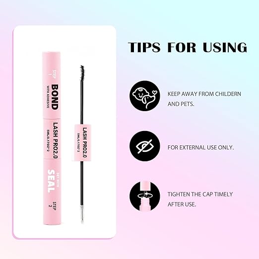 SY-SHUYING Black Lash Bond and Seal for Eye lash Cluster, Long Lasting, Comfortable, Waterproof, 2-in-1 for Sensitive Eyes, 72H Super Flexible Hold Glue, Non Irritating, DIY Lash Cluster Kit 5ml+5ml