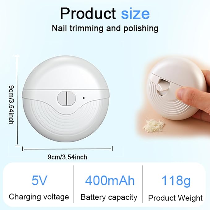 Nail Electric Trimmer Automatic Easy Clip 2 in 1 Clippers for Adults Seniors Smart 3 Speeds for Thick Toenails Multifunctional Polishing & Clip Rechargeable with Light