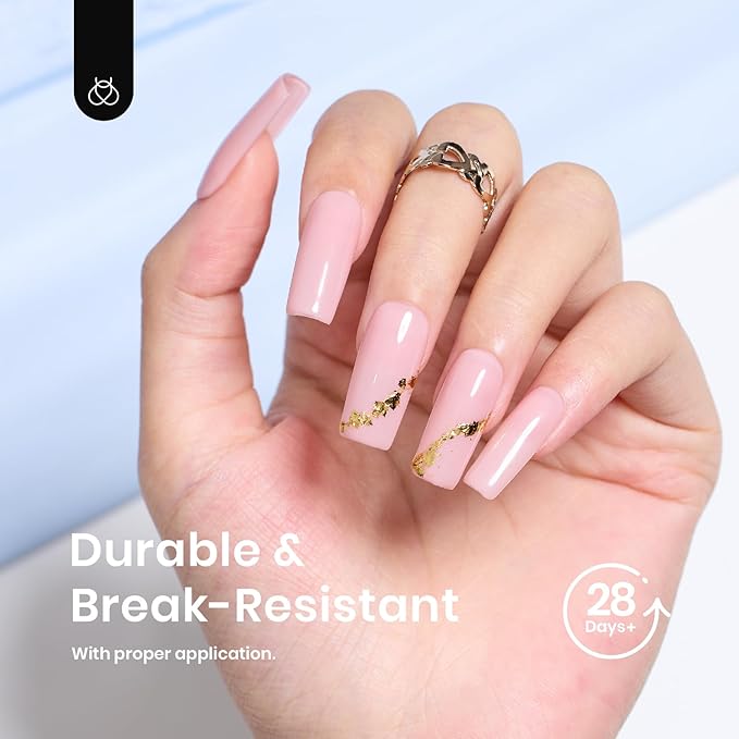 Beetles Gel Nail Tips Easy Medium Square Nail Extension 504Pcs Pre shaped Half Matte Nail Tips Press on Gelly Tips Full Cover False Nails Soak off Acrylic Nails Easy DIY Salon Gifts for Women