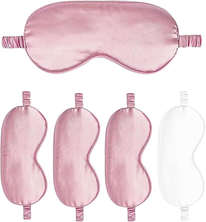 Sleep Masks 5PACK Silk Eyes Cover Satin Eye Mask Silky Blackout Soft Blindfold Sleeping Eyeshades Covers Bridesmaid Gifts