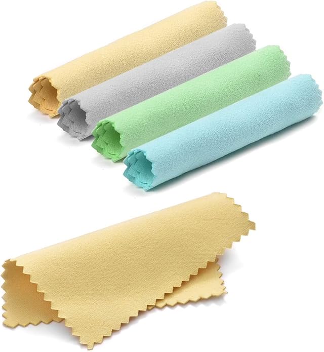 SEVENWELL 50pcs Jewelry Cleaning Cloth Pink Polishing Cloth for Sterling Silver Gold Platinum Small Polish Cloth 8x8cm