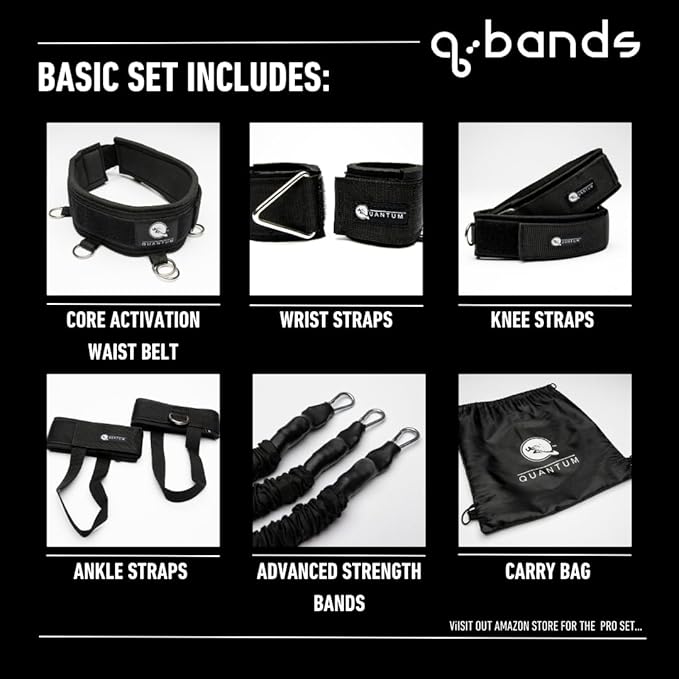 QBands Portable Resistance Training for Strength & Power - Enhance Athletic Performance & Injury Prevention - Versatile Exercise Bands for All Fitness Levels