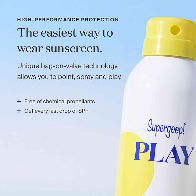 Supergoop! PLAY Antioxidant Body Mist w/ Vitamin C, 3 fl oz - SPF 50 PA++++ Broad Spectrum Sunscreen - Body Spray for Sensitive Skin - Clean Ingredients - Great for Active Days