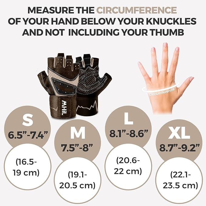 MhIL Workout Gloves for Women โ Breathable Gym Gloves for Women with Palm Protection and Enhanced Grip โ Padded Weight Lifting Glove for Womens with Wrist Wraps Support Weightlifting Exercise Cycling