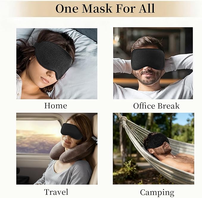Sleep Mask for Side Sleeper Women Men,Blackout Eye Masks for Sleep,3D Contoured Sleeping Mask,Breathable Adjustable Eye Cover Blindfold with lash Extensions for Trave,Nap,Night Work