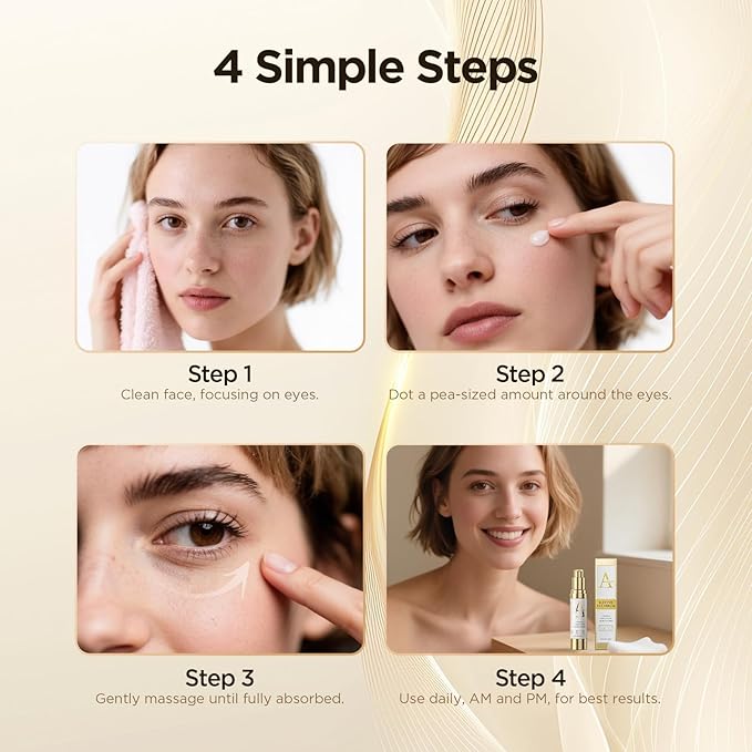 Abarno Hydrating Eye Serum for Dark Circles and Puffiness – Caffeine, Retinol, Niacinamide, Peptides – Anti-Wrinkle, Firming, Smooths Fine Lines – Under Eye Treatment – 0.7 fl. oz