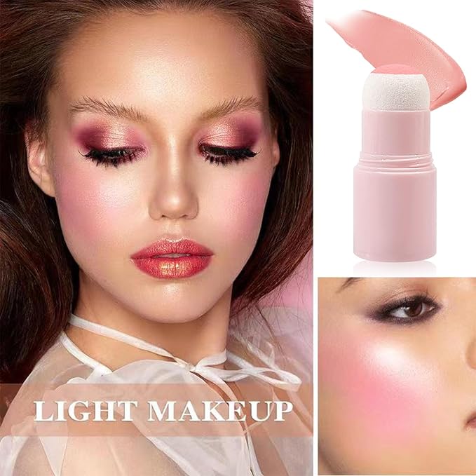 Cream Blush Stick with Brush,Waterproof Multi Cream Blush Skin K3